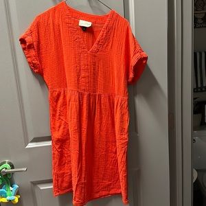 Universal Thread orange cuffed- short sleeve dress. Above knee to mid thigh.